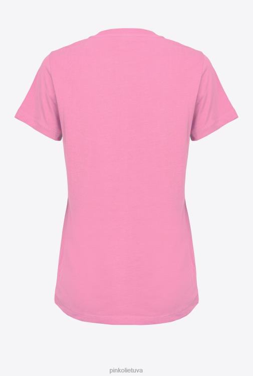 marškinėliai | DH06P343 marškinėliai su žvaigždės logotipu Pinko convolvulus rožinė