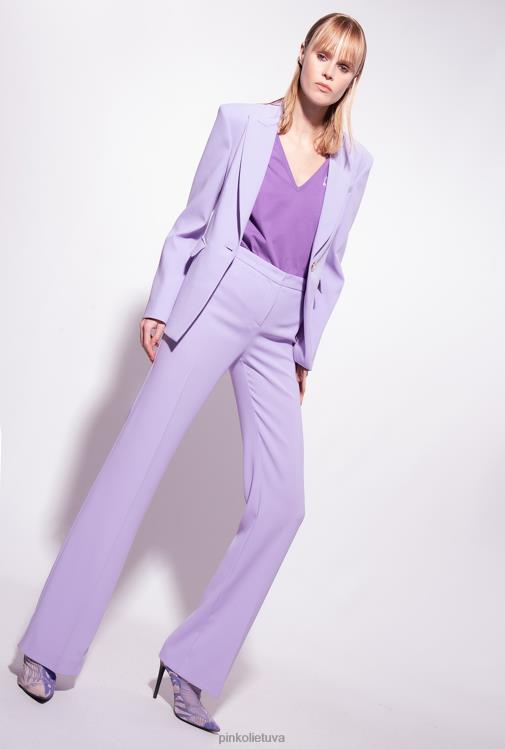 marškinėliai | DH06P397 V formos iškirptės marškinėliai su logotipu Pinko levandų alyvinė