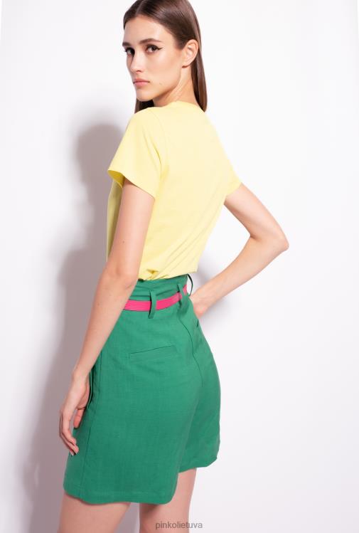 marškinėliai | DH06P401 marškinėliai su logotipu Pinko šilta alyvuogių žalia