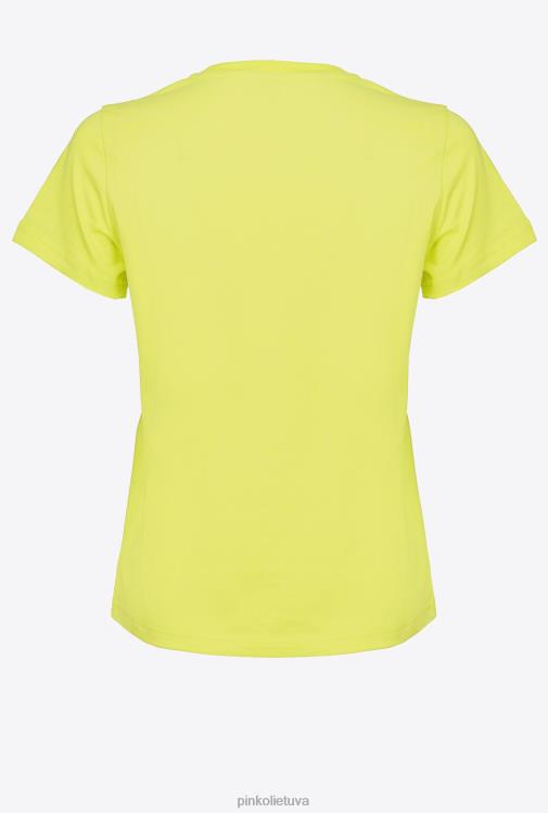 marškinėliai | DH06P401 marškinėliai su logotipu Pinko šilta alyvuogių žalia