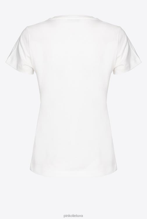 marškinėliai | DH06P403 marškinėliai su logotipu Pinko šilko baltumo