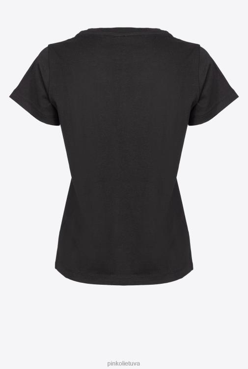 marškinėliai | DH06P413 marškinėliai su mikro Pinko juoda/fuksija