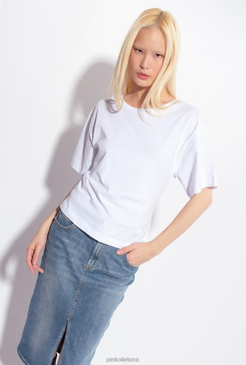 marškinėliai | DH06P429 marškinėliai su raišteliu nugaroje Pinko ryškiai balta