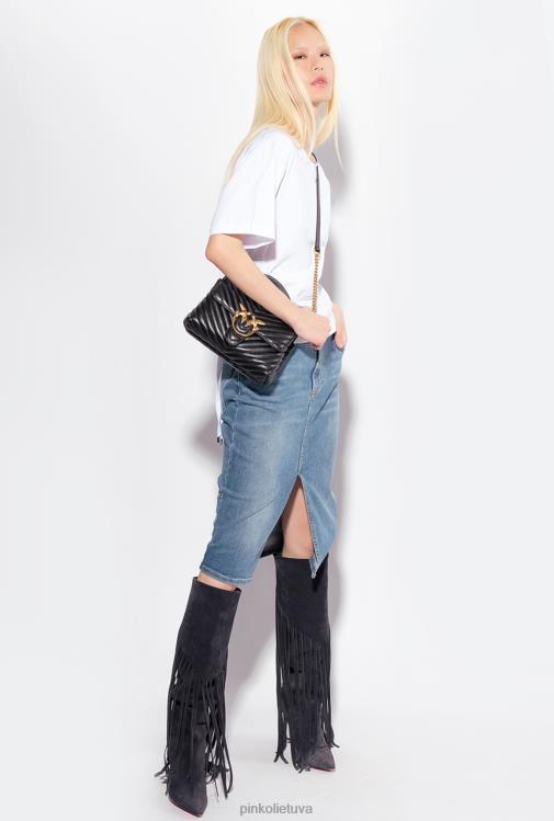 marškinėliai | DH06P429 marškinėliai su raišteliu nugaroje Pinko ryškiai balta