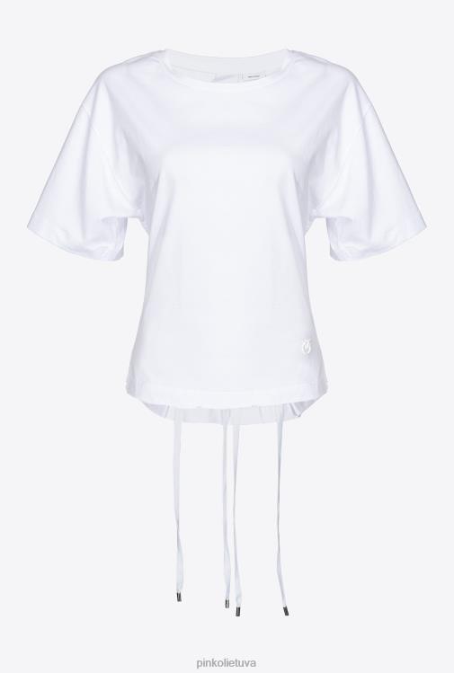 marškinėliai | DH06P429 marškinėliai su raišteliu nugaroje Pinko ryškiai balta
