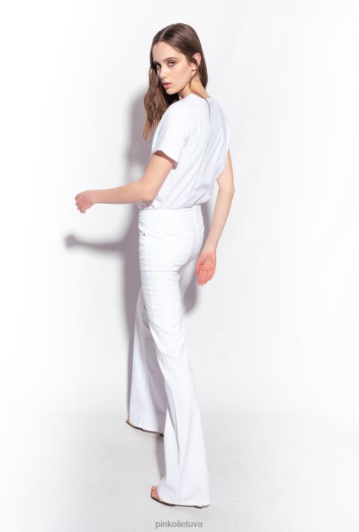 marškinėliai | DH06P453 marškinėliai su vyšnių siuvinėjimu Pinko ryškiai balta