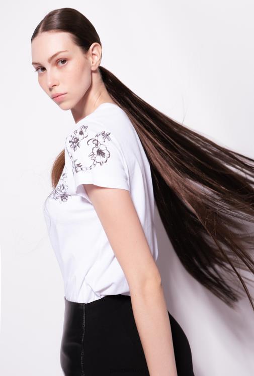 marškinėliai | DH06P455 marškinėliai su tatuiruotėmis Pinko ryškiai balta