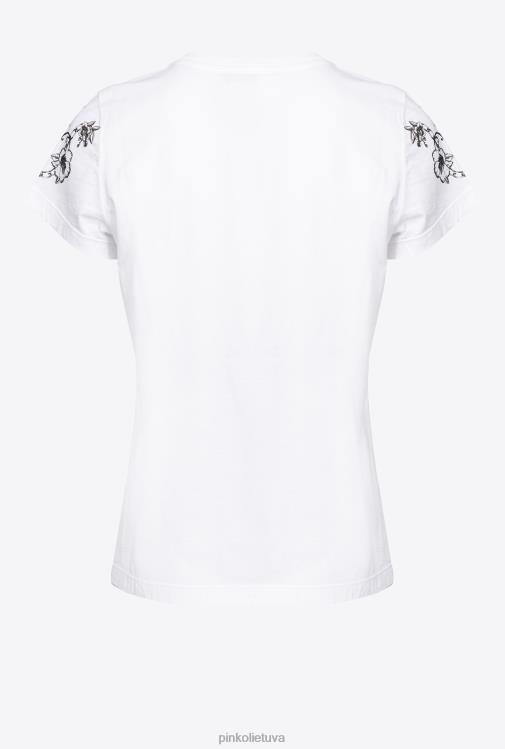 marškinėliai | DH06P455 marškinėliai su tatuiruotėmis Pinko ryškiai balta