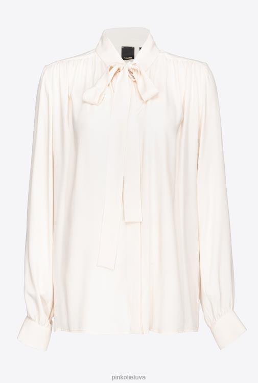 marškiniai | DH06P231 šilko mišinio pūlingi marškinėliai Pinko rožinis dūmas baltas