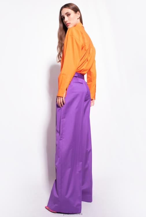 marškiniai | DH06P235 per dideli siuvinėti marškiniai Pinko ryškiai oranžinė