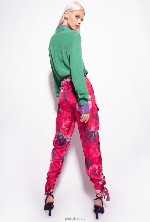 marškiniai | DH06P240 šilko mišinio marškiniai su kišene prie krūtinės Pinko amazonė