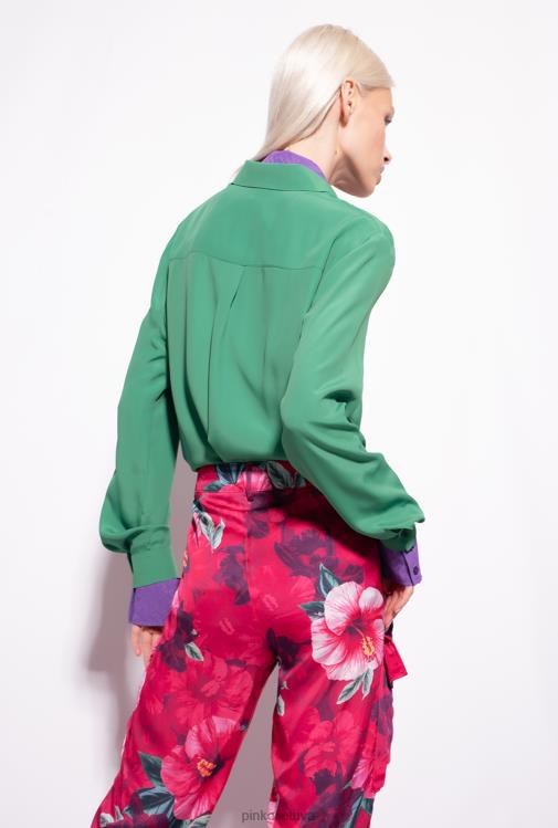 marškiniai | DH06P240 šilko mišinio marškiniai su kišene prie krūtinės Pinko amazonė