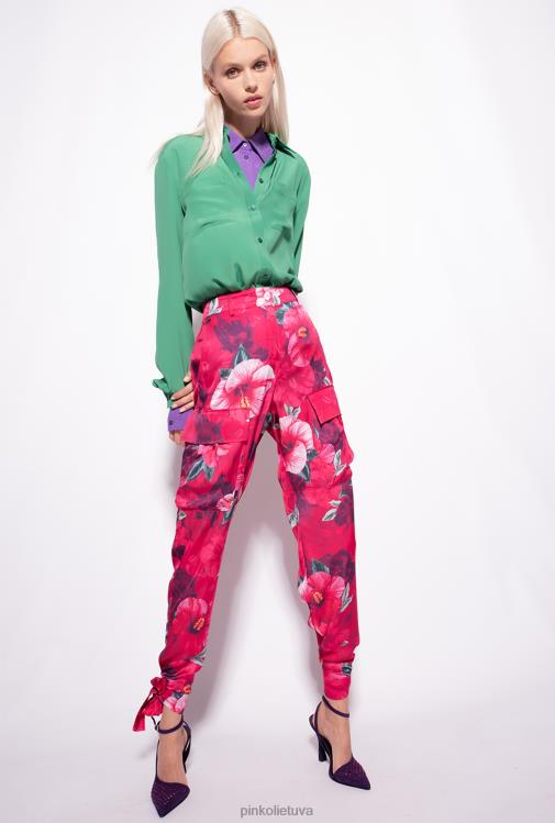 marškiniai | DH06P240 šilko mišinio marškiniai su kišene prie krūtinės Pinko amazonė