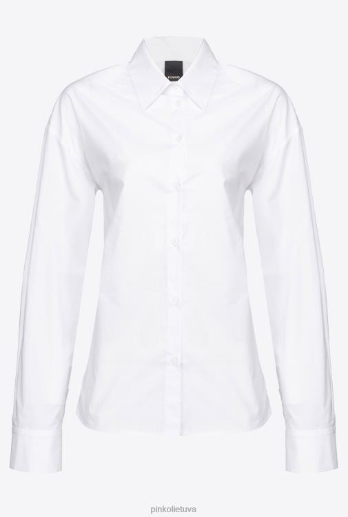 marškiniai | DH06P251 poplino krūtinės marškinėliai Pinko ryškiai balta