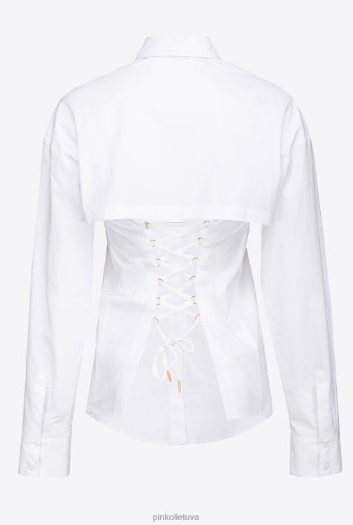 marškiniai | DH06P251 poplino krūtinės marškinėliai Pinko ryškiai balta