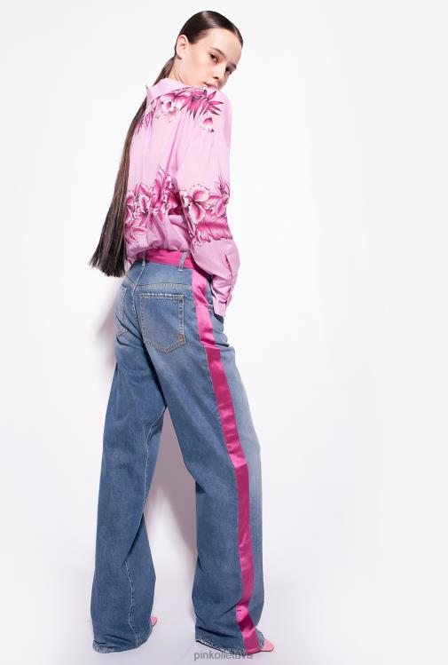 marškiniai | DH06P252 ilgi tropinio rašto marškiniai Pinko vakaro lietus