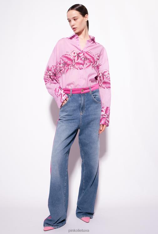 marškiniai | DH06P252 ilgi tropinio rašto marškiniai Pinko vakaro lietus