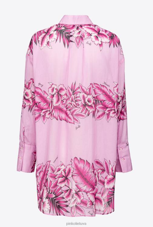 marškiniai | DH06P252 ilgi tropinio rašto marškiniai Pinko vakaro lietus