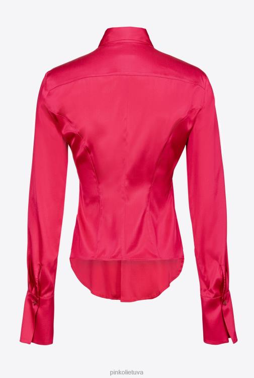 marškiniai | DH06P256 šilko satino marškiniai Pinko rausvai rožinė