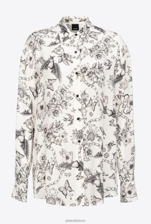 marškiniai | DH06P260 marškinėliai su tatuiruotėmis Pinko sviestas/juodas