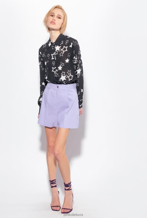 marškiniai | DH06P268 žvaigždės rašto marškinėliai Pinko juoda/pilka/balta