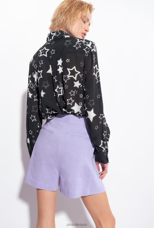 marškiniai | DH06P268 žvaigždės rašto marškinėliai Pinko juoda/pilka/balta