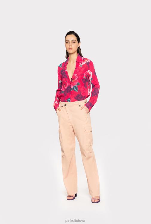 marškiniai | DH06P282 marškinėliai su hibisko raštu Pinko keli. fuksija/rožinė