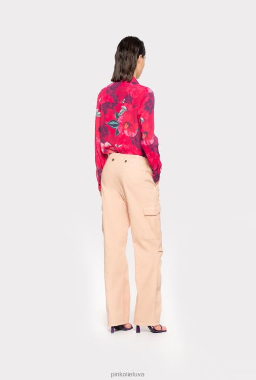 marškiniai | DH06P282 marškinėliai su hibisko raštu Pinko keli. fuksija/rožinė