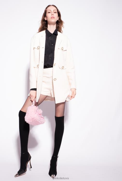 marškiniai | DH06P302 šilko mišinio marškiniai su kišene prie krūtinės Pinko limuzinas juodas