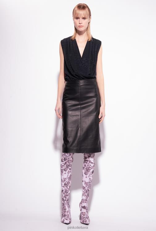 marškiniai | DH06P306 žakardo apvalkalas Pinko limuzinas juodas