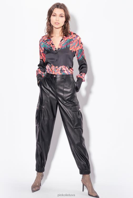 marškiniai | DH06P313 atogrąžų satino marškiniai Pinko keli. juoda/raudona