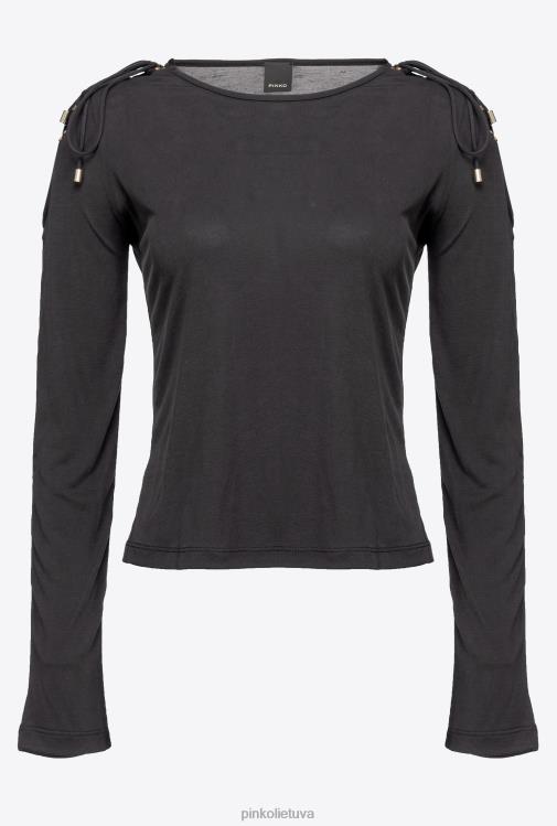 megztiniai | DH06P474 viršus su raišteliu ant pečių Pinko limuzinas juodas