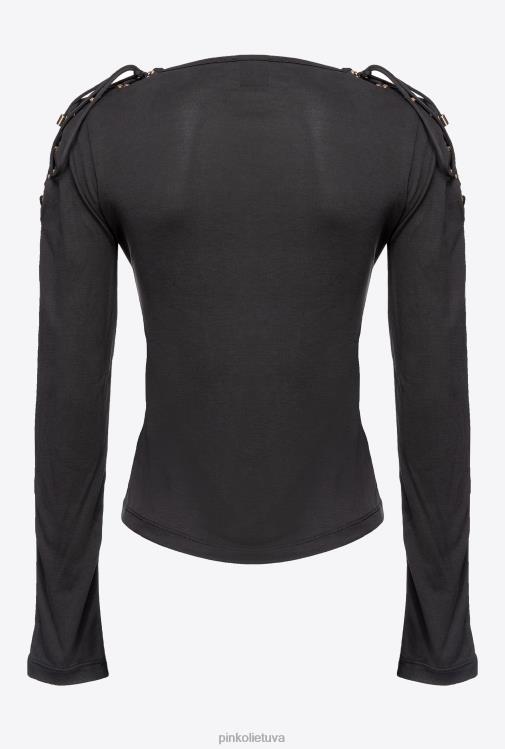 megztiniai | DH06P474 viršus su raišteliu ant pečių Pinko limuzinas juodas