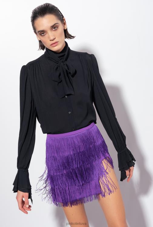 palaidinės | DH06P238 palaidinė su lankeliu ir raukšlėmis Pinko limuzinas juodas