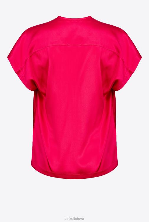 palaidinės | DH06P265 elastinga satino palaidinė Pinko rausvai rožinė