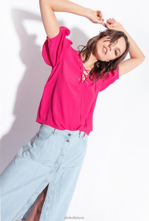 palaidinės | DH06P278 palaidinė su raišteliu Pinko jauki fuksija