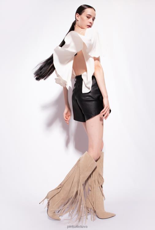 palaidinės | DH06P283 palaidinė su rauktomis detalėmis Pinko rožinis dūmas baltas