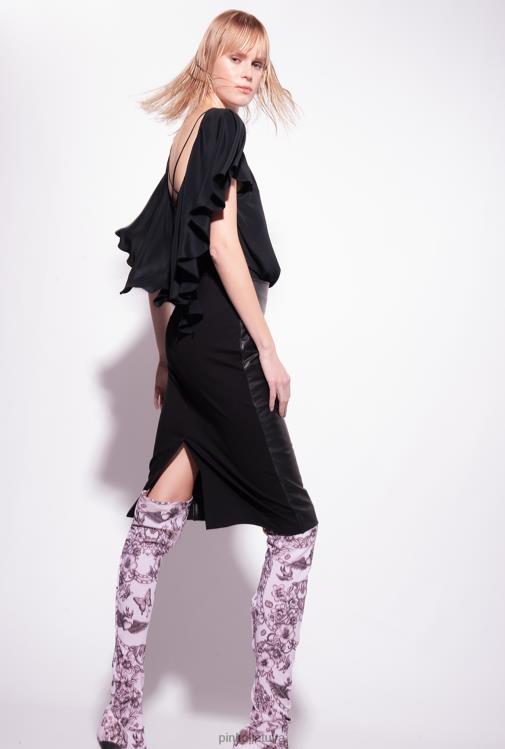 palaidinės | DH06P284 palaidinė su rauktomis detalėmis Pinko limuzinas juodas