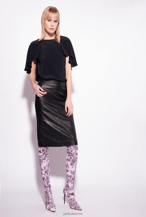 palaidinės | DH06P284 palaidinė su rauktomis detalėmis Pinko limuzinas juodas