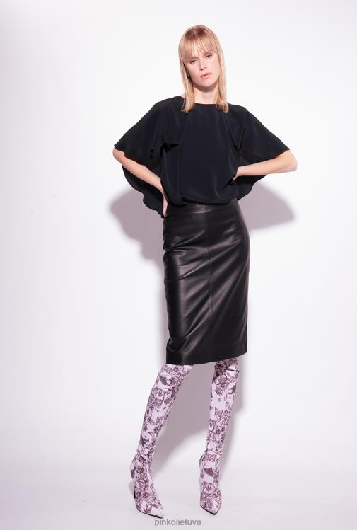 palaidinės | DH06P284 palaidinė su rauktomis detalėmis Pinko limuzinas juodas