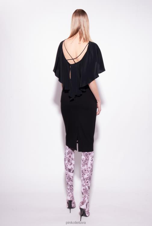 palaidinės | DH06P284 palaidinė su rauktomis detalėmis Pinko limuzinas juodas