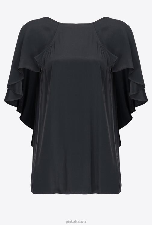 palaidinės | DH06P284 palaidinė su rauktomis detalėmis Pinko limuzinas juodas