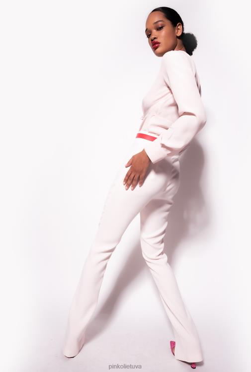 palaidinės | DH06P285 šilkinė palaidinė su suktu detale Pinko persikų parfė rožė