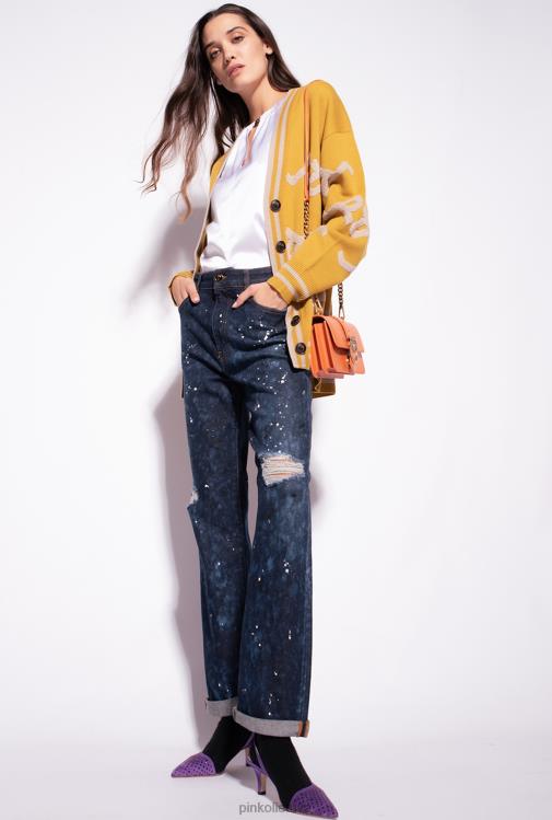 palaidinės | DH06P303 tampri satino palaidinė ilgomis rankovėmis Pinko ryškiai balta