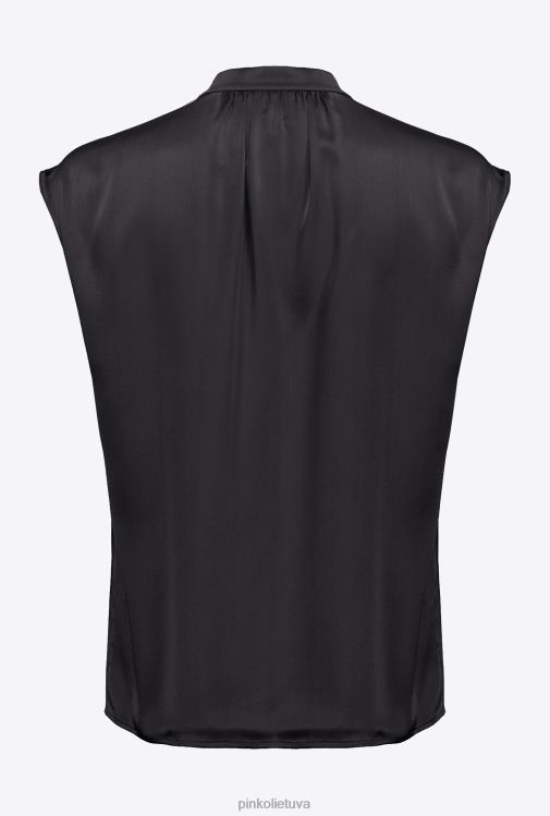 palaidinės | DH06P304 satino palaidinė be rankovių Pinko limuzinas juodas
