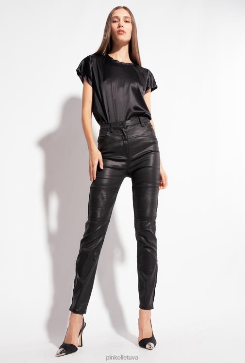 palaidinės | DH06P314 tamprus satino viršus Pinko limuzinas juodas