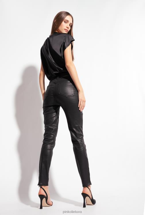 palaidinės | DH06P314 tamprus satino viršus Pinko limuzinas juodas