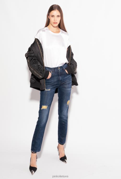 palaidinės | DH06P315 tamprus satino viršus Pinko ryškiai balta