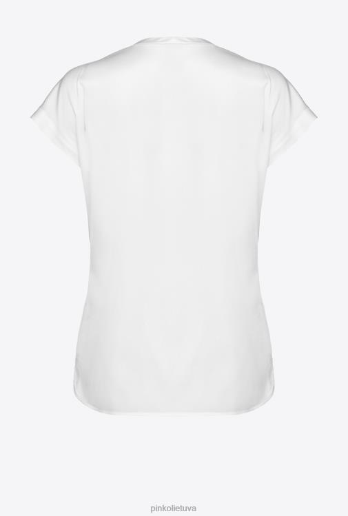 palaidinės | DH06P315 tamprus satino viršus Pinko ryškiai balta