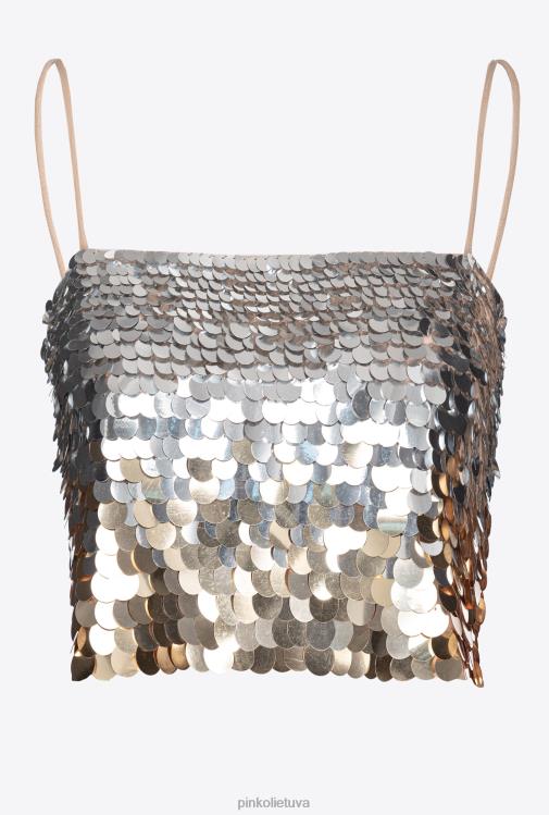 viršuje | DH06P317 blizgučiais puoštas kirpimas su išblukimo efektu Pinko auksas Sidabras